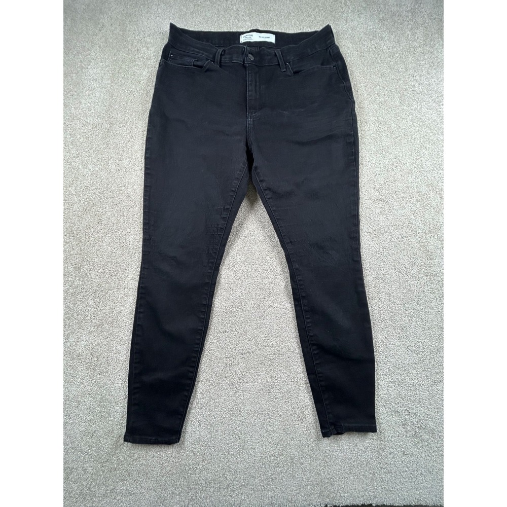 Signature Levi Strauss & Co.‎ Skinny Jeans Womens 32x28 Black Mid Rise Stretch